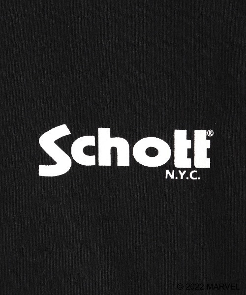 schott（ショット）の「Schott/ショット/SS TEE CAPTAIN AMERICA/キャプテンアメリカ（Tシャツ/カットソー・メンズ・ブラック/ホワイト・XL/M/2XL/L）」の7枚目の写真