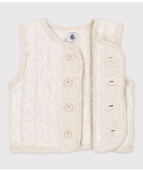 PETIT BATEAU（プチバトー）の「チュビックキルティングベスト（ベスト・キッズ・グレイッシュベージュ・36M/12MONTH/18MONTH/24MONTH）」の5枚目の写真