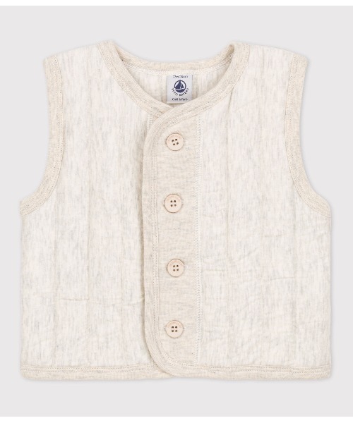 PETIT BATEAU（プチバトー）の「チュビックキルティングベスト（ベスト・キッズ・グレイッシュベージュ・36M/12MONTH/18MONTH/24MONTH）」の4枚目の写真