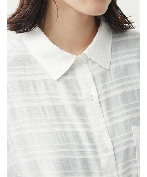 Green　Parks（グリーンパークス）の「シアーオーバーシャツ（シャツ/ブラウス・レディース・ブラック/カーキ/ホワイト系その他2・FREE）」の16枚目の写真