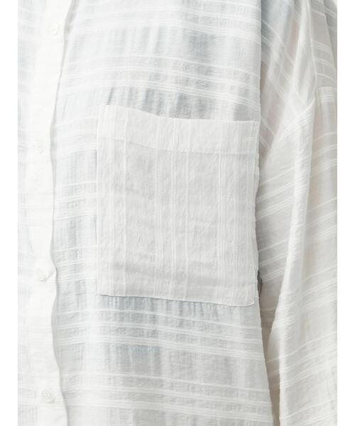 Green　Parks（グリーンパークス）の「シアーオーバーシャツ（シャツ/ブラウス・レディース・ブラック/カーキ/ホワイト系その他2・FREE）」の9枚目の写真