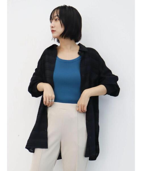 Green　Parks（グリーンパークス）の「シアーオーバーシャツ（シャツ/ブラウス・レディース・ブラック/カーキ/ホワイト系その他2・FREE）」の17枚目の写真