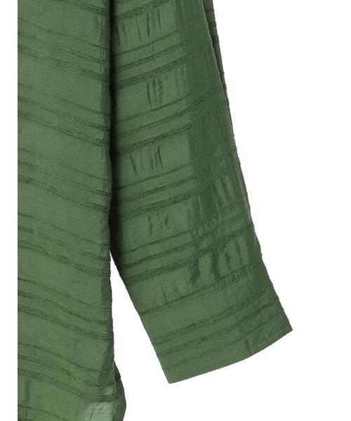 Green　Parks（グリーンパークス）の「シアーオーバーシャツ（シャツ/ブラウス・レディース・ブラック/カーキ/ホワイト系その他2・FREE）」の4枚目の写真