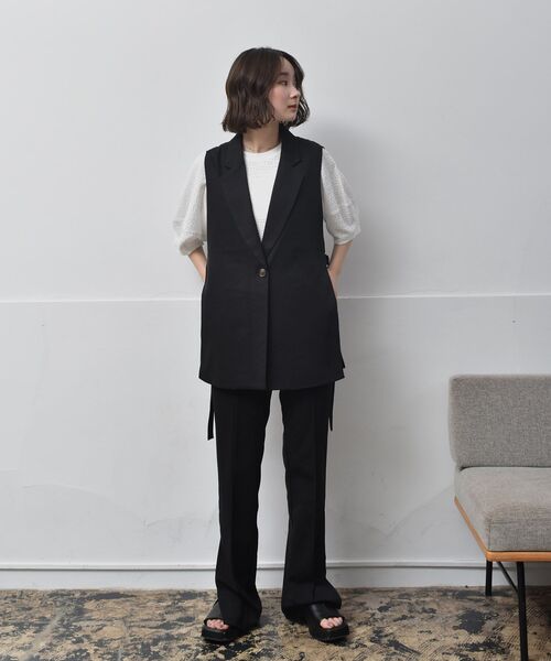 RETRO GIRL（レトロガール）の「袖パフデザインTee（Tシャツ/カットソー・レディース・ホワイト/ブラック/ブラウン/グリーン・FREE）」の9枚目の写真