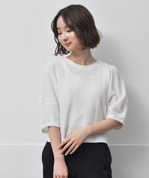 RETRO GIRL（レトロガール）の「袖パフデザインTee（Tシャツ/カットソー・レディース・ホワイト/ブラック/ブラウン/グリーン・FREE）」の11枚目の写真