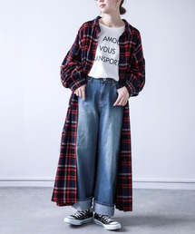 osharewalker | 『チェック柄フランネルシャツワンピース』(シャツワンピース)