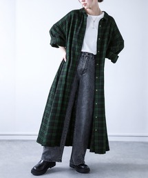 osharewalker | 『チェック柄フランネルシャツワンピース』(シャツワンピース)