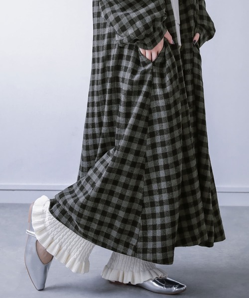 osharewalker（オシャレウォーカー）の「【廃盤】『チェック柄フランネルシャツワンピース』（シャツワンピース・レディース・グレー/レッド/グリーン・FREE）」の4枚目の写真
