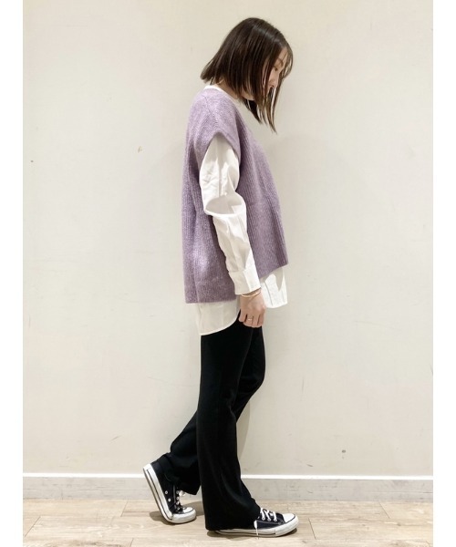 GAP（ギャップ）の「オーバーサイズ Vネック ベストセーター（ベスト・レディース・その他/パープル系その他/グレー/ブルー・M/XXS/XL/L/XS/S）」の17枚目の写真