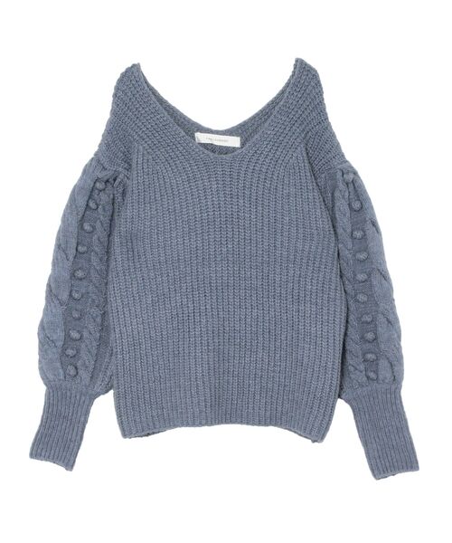 LAGUNAMOON(ラグナムーン)の「ケーブルポップコーンニットプルオーバー(ニット/セーター・レディース・チャコールグレー/ブルー/アイボリー・FREE)」の3枚目の写真