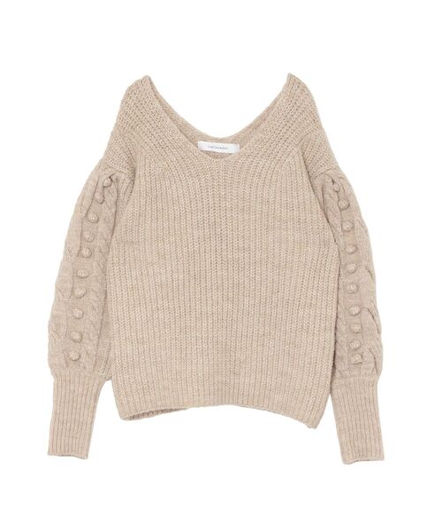 LAGUNAMOON(ラグナムーン)の「ケーブルポップコーンニットプルオーバー(ニット/セーター・レディース・チャコールグレー/ブルー/アイボリー・FREE)」の4枚目の写真