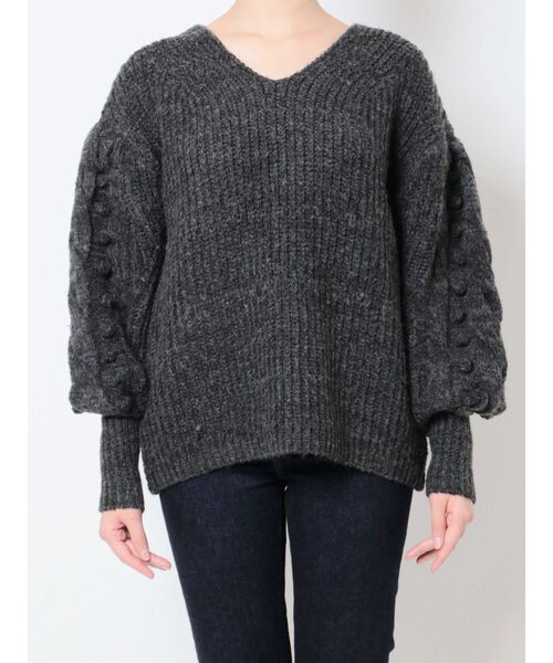 LAGUNAMOON(ラグナムーン)の「ケーブルポップコーンニットプルオーバー(ニット/セーター・レディース・チャコールグレー/ブルー/アイボリー・FREE)」の5枚目の写真