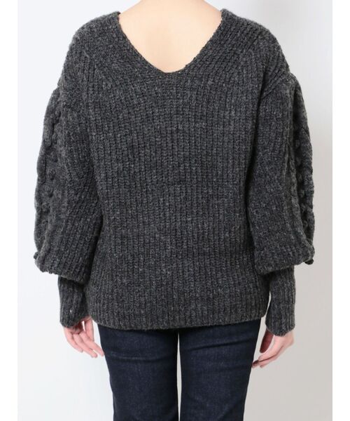 LAGUNAMOON(ラグナムーン)の「ケーブルポップコーンニットプルオーバー(ニット/セーター・レディース・チャコールグレー/ブルー/アイボリー・FREE)」の7枚目の写真