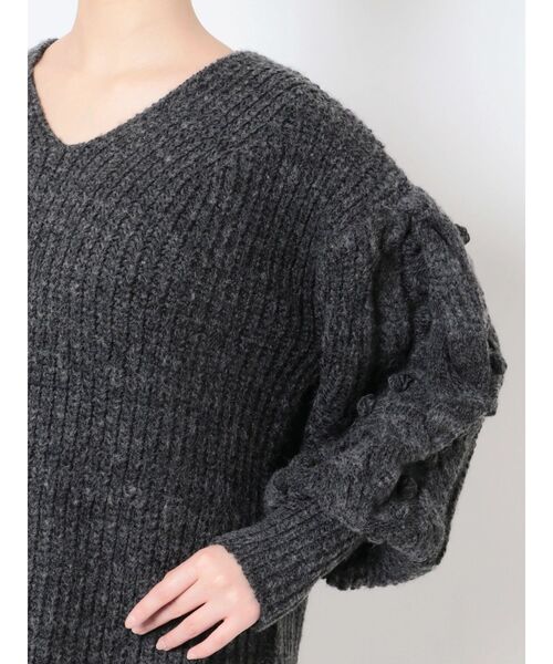 LAGUNAMOON(ラグナムーン)の「ケーブルポップコーンニットプルオーバー(ニット/セーター・レディース・チャコールグレー/ブルー/アイボリー・FREE)」の9枚目の写真