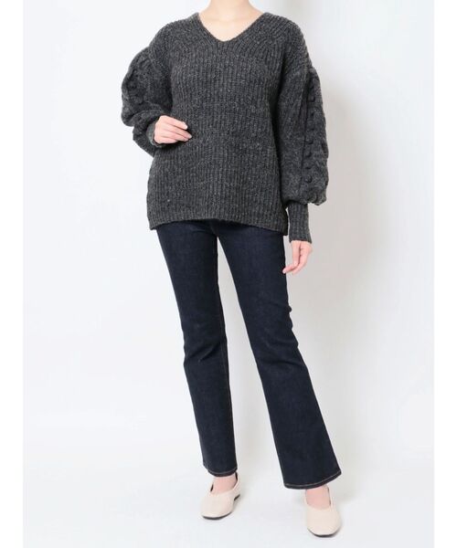 LAGUNAMOON(ラグナムーン)の「ケーブルポップコーンニットプルオーバー(ニット/セーター・レディース・チャコールグレー/ブルー/アイボリー・FREE)」の11枚目の写真