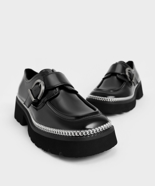 CHARLES & KEITH(チャールズ & キース)の「バックルチェーントリム ローファー(ローファー・レディース・ブラック/オフホワイト/ダークグレー/マルチ・22.5cm/23.5cm/25cm/23cm/24.5cm/25.5cm)」の10枚目の写真
