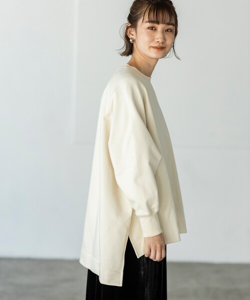 THE SHOP TK （ザ ショップ ティーケー ）の「◆裏毛ポンチョプルオーバー（スウェット・レディース・ネイビー/オフホワイト/オリーブ・12）」の5枚目の写真