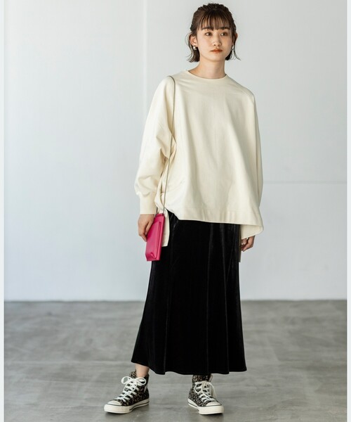 THE SHOP TK （ザ ショップ ティーケー ）の「◆裏毛ポンチョプルオーバー（スウェット・レディース・ネイビー/オフホワイト/オリーブ・12）」の6枚目の写真