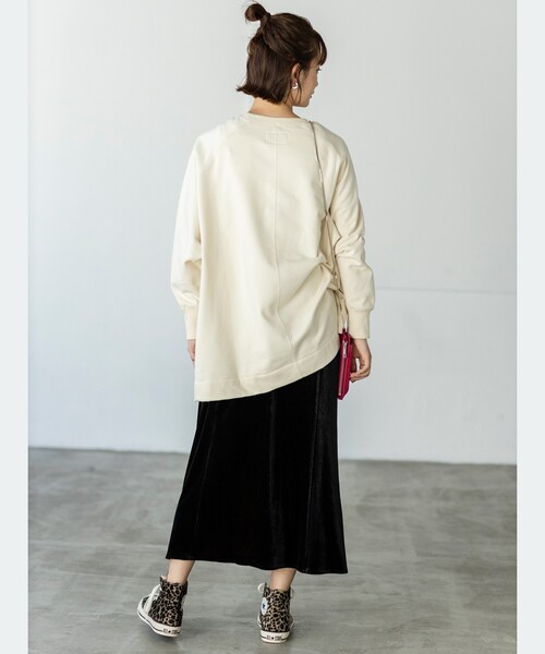 THE SHOP TK （ザ ショップ ティーケー ）の「◆裏毛ポンチョプルオーバー（スウェット・レディース・ネイビー/オフホワイト/オリーブ・12）」の7枚目の写真