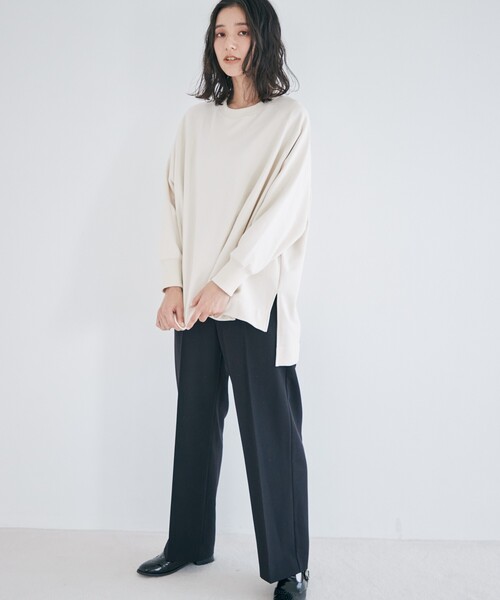 THE SHOP TK （ザ ショップ ティーケー ）の「◆裏毛ポンチョプルオーバー（スウェット・レディース・ネイビー/オフホワイト/オリーブ・12）」の14枚目の写真