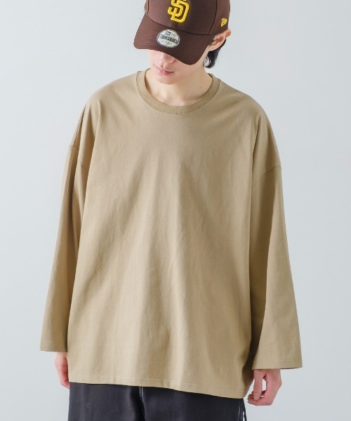 improves（インプローブス）の「USコットン ビッグシルエット ロンT（Tシャツ/カットソー・メンズ・オフホワイト/チャコール/ベージュ/ダークグリーン/ブルー/ブラウン/杢グレー/ブラック/ネイビー/ピンク・LARGE/MEDIUM/X-LARGE）」の7枚目の写真