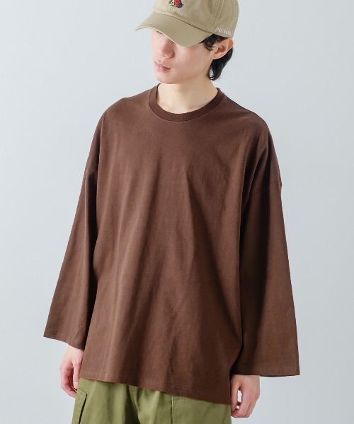 improves（インプローブス）の「USコットン ビッグシルエット ロンT（Tシャツ/カットソー・メンズ・オフホワイト/チャコール/ベージュ/ダークグリーン/ブルー/ブラウン/杢グレー/ブラック/ネイビー/ピンク・LARGE/MEDIUM/X-LARGE）」の6枚目の写真