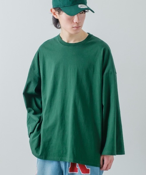 improves（インプローブス）の「USコットン ビッグシルエット ロンT（Tシャツ/カットソー・メンズ・オフホワイト/チャコール/ベージュ/ダークグリーン/ブルー/ブラウン/杢グレー/ブラック/ネイビー/ピンク・LARGE/MEDIUM/X-LARGE）」の1枚目の写真