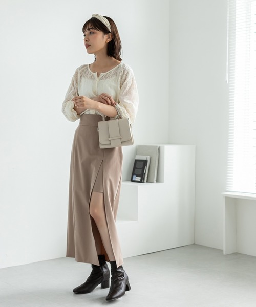 GUCCI ベージュ スリットスカート ☆GUCCI☆スリット入りタイトスカート ベージュ サイズ38 - メルカリ