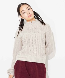 X-girl | CABLE ANORAK KNIT TOP(ニット/セーター)