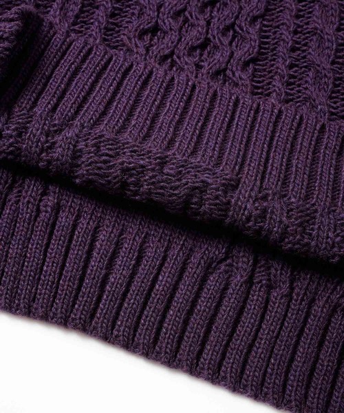 X-girl（エックスガール）の「CABLE ANORAK KNIT TOP（ニット/セーター・レディース・パープル/グレー/イエロー・ONE SIZE）」の9枚目の写真