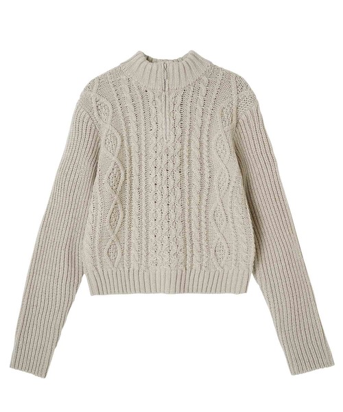 X-girl（エックスガール）の「CABLE ANORAK KNIT TOP（ニット/セーター・レディース・パープル/グレー/イエロー・ONE SIZE）」の18枚目の写真