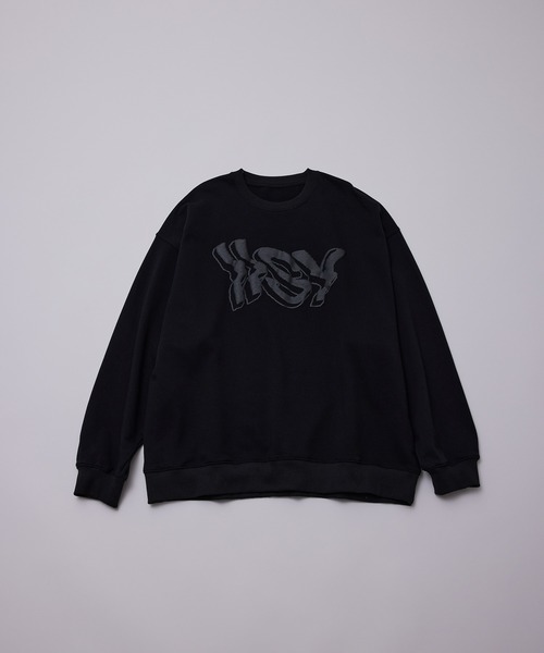 iisy（イージー）の「iisy / ディストーションロゴクルーネックスウェット（スウェット・メンズ・ブラック/キナリ/グリーン・M/S/L）」の4枚目の写真
