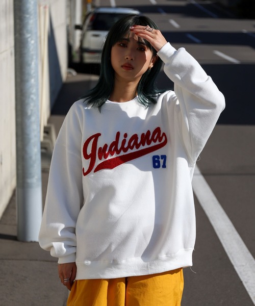 ZIP FIVE（ジップファイブ）の「【ZIP FIVE】【肉厚】 オーバーサイズ 無地/バックロゴプリント/オーバルプリント/ベースボールロゴサガラ刺繍（スウェット・レディース・ダークグリーン系2/パープル/グリーン/アイボリー系/ホワイト系2/ホワイト系5/ホワイト系/アイボリー系2/レッド系2/ホワイト/イエロー系1/ブラウン/ホワイト系その他/チャコール/ブラック系2/ブラック系4/イエロー/ネイビー系/グレー系その他/グレー系2/ネイビー系2/ダークグリーン系/ホワイト系3/ブラック/ブルー系その他/ベージュ/ネイビー/ブルー/ホワイト系4/ブラック系1/杢グレー/オートミール/グレー系1/ネイビー系1/ブルー系/アイボリー系1/レッド/レッド系1/ダークグリーン系1/ブルー系その他2/ブラック系3/カーキ/ブルー系その他3/ホワイト系1/グレー系/グリーン系1/ベージュ系/ダークグリーン/オレンジ系1/ロイヤルブルー/ブラック系/グリーン系/パープル系1/ブラウン系/オレンジ/レッド系/アイボリー・LARGE/MEDIUM/X-LARGE）」の10枚目の写真