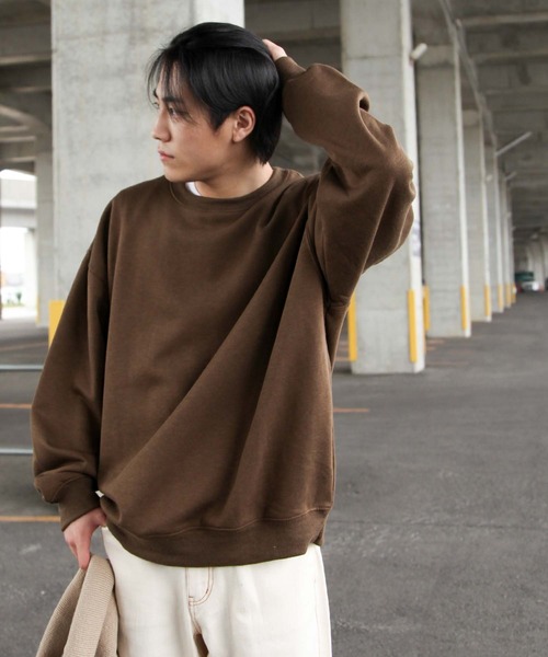 ZIP FIVE（ジップファイブ）の「【ZIP FIVE】【肉厚】 オーバーサイズ 無地/バックロゴプリント/オーバルプリント/ベースボールロゴサガラ刺繍（スウェット・レディース・ダークグリーン系2/パープル/グリーン/アイボリー系/ホワイト系2/ホワイト系5/ホワイト系/アイボリー系2/レッド系2/ホワイト/イエロー系1/ブラウン/ホワイト系その他/チャコール/ブラック系2/ブラック系4/イエロー/ネイビー系/グレー系その他/グレー系2/ネイビー系2/ダークグリーン系/ホワイト系3/ブラック/ブルー系その他/ベージュ/ネイビー/ブルー/ホワイト系4/ブラック系1/杢グレー/オートミール/グレー系1/ネイビー系1/ブルー系/アイボリー系1/レッド/レッド系1/ダークグリーン系1/ブルー系その他2/ブラック系3/カーキ/ブルー系その他3/ホワイト系1/グレー系/グリーン系1/ベージュ系/ダークグリーン/オレンジ系1/ロイヤルブルー/ブラック系/グリーン系/パープル系1/ブラウン系/オレンジ/レッド系/アイボリー・LARGE/MEDIUM/X-LARGE）」の22枚目の写真