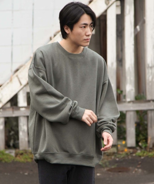 ZIP FIVE（ジップファイブ）の「【ZIP FIVE】【肉厚】 オーバーサイズ 無地/バックロゴプリント/オーバルプリント/ベースボールロゴサガラ刺繍（スウェット・レディース・ダークグリーン系2/パープル/グリーン/アイボリー系/ホワイト系2/ホワイト系5/ホワイト系/アイボリー系2/レッド系2/ホワイト/イエロー系1/ブラウン/ホワイト系その他/チャコール/ブラック系2/ブラック系4/イエロー/ネイビー系/グレー系その他/グレー系2/ネイビー系2/ダークグリーン系/ホワイト系3/ブラック/ブルー系その他/ベージュ/ネイビー/ブルー/ホワイト系4/ブラック系1/杢グレー/オートミール/グレー系1/ネイビー系1/ブルー系/アイボリー系1/レッド/レッド系1/ダークグリーン系1/ブルー系その他2/ブラック系3/カーキ/ブルー系その他3/ホワイト系1/グレー系/グリーン系1/ベージュ系/ダークグリーン/オレンジ系1/ロイヤルブルー/ブラック系/グリーン系/パープル系1/ブラウン系/オレンジ/レッド系/アイボリー・LARGE/MEDIUM/X-LARGE）」の18枚目の写真