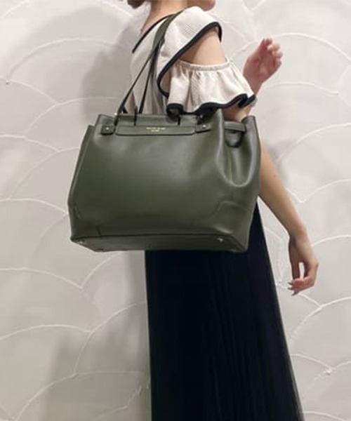 Samantha Thavasa（サマンサタバサ）の「ダブルハンドルトートバッグ（トートバッグ・レディース・カーキ/ブラック/キャメル/ワインレッド・FREE）」の2枚目の写真