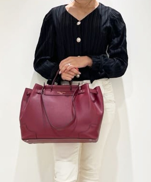 Samantha Thavasa（サマンサタバサ）の「ダブルハンドルトートバッグ（トートバッグ・レディース・カーキ/ブラック/キャメル/ワインレッド・FREE）」の4枚目の写真