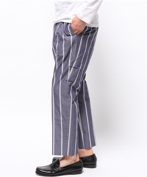 EDIFICE（エディフィス）の「◇ワイドストライプ1タックアンクルパンツ（その他パンツ・メンズ・ホワイト/ネイビー・42/44/46/48）」の3枚目の写真