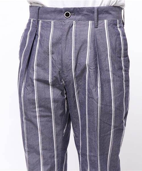 EDIFICE（エディフィス）の「◇ワイドストライプ1タックアンクルパンツ（その他パンツ・メンズ・ホワイト/ネイビー・42/44/46/48）」の6枚目の写真