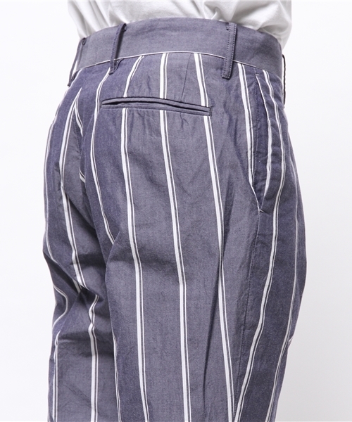EDIFICE（エディフィス）の「◇ワイドストライプ1タックアンクルパンツ（その他パンツ・メンズ・ホワイト/ネイビー・42/44/46/48）」の7枚目の写真