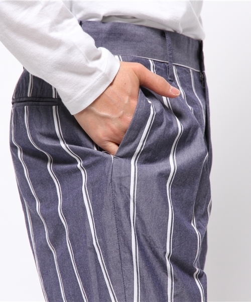 EDIFICE（エディフィス）の「◇ワイドストライプ1タックアンクルパンツ（その他パンツ・メンズ・ホワイト/ネイビー・42/44/46/48）」の8枚目の写真