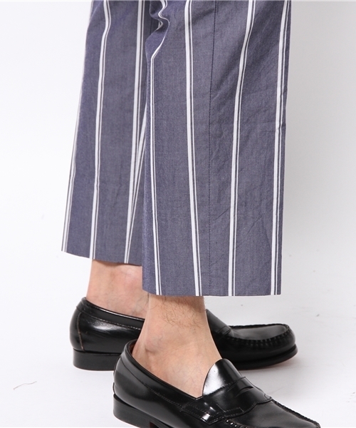 EDIFICE（エディフィス）の「◇ワイドストライプ1タックアンクルパンツ（その他パンツ・メンズ・ホワイト/ネイビー・42/44/46/48）」の9枚目の写真