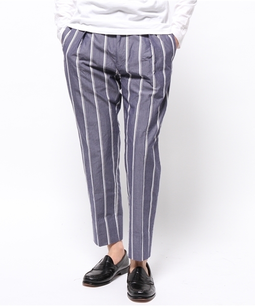 EDIFICE（エディフィス）の「◇ワイドストライプ1タックアンクルパンツ（その他パンツ・メンズ・ホワイト/ネイビー・42/44/46/48）」の13枚目の写真