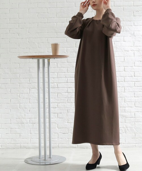DRESKIP（ドレスキップ）の「◆【上品に着映える！】リラクシーワンピース（ワンピース・レディース・ボルドー/ブラウン系その他/ブラック・04/02/03）」の2枚目の写真