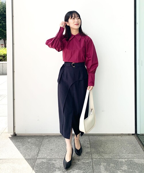 OPAQUE.CLIP(オペークドットクリップ)の「◆アシメントリ―ワンハンドルバッグ(ハンドバッグ・レディース・ボルドー/オフホワイト/ブラック・00)」の9枚目の写真