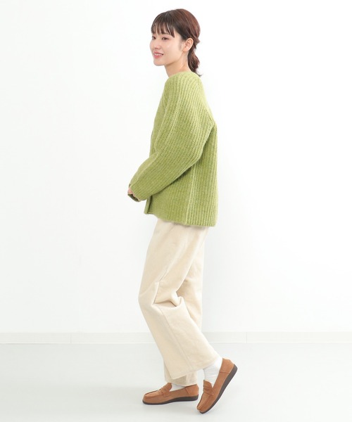 LBC(エルビーシー)の「畦Vネックカラーカディガン(カーディガン/ボレロ・レディース・ライトグレー/グリーン・M)」の16枚目の写真