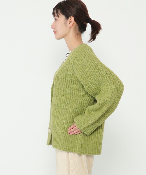 LBC(エルビーシー)の「畦Vネックカラーカディガン(カーディガン/ボレロ・レディース・ライトグレー/グリーン・M)」の15枚目の写真