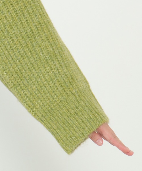 LBC(エルビーシー)の「畦Vネックカラーカディガン(カーディガン/ボレロ・レディース・ライトグレー/グリーン・M)」の7枚目の写真