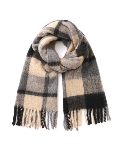 N.（N. Natural Beauty Basic）（エヌエヌナチュラルビューティーベーシック）の「【横田ひかるさん着用】◆フリンジチェックストール（ストール/ショール・レディース・チェック・ﾌﾘ-）」の9枚目の写真