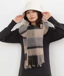 N.（N. Natural Beauty Basic） | 【横田ひかるさん着用】◆フリンジチェックストール(ストール/ショール)